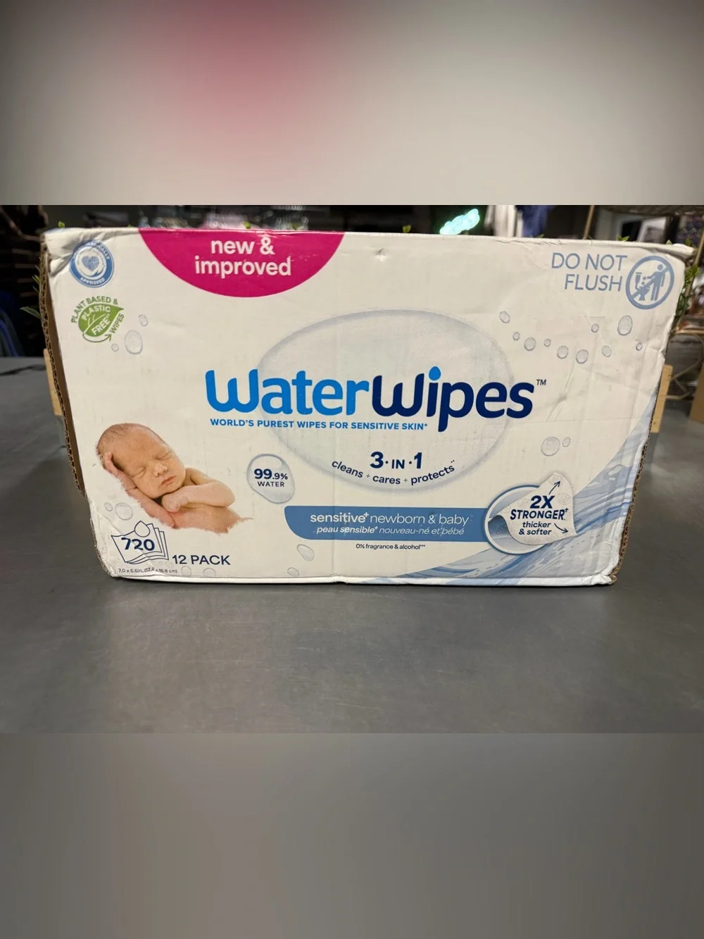 WaterWipes Sensitive Baby Wipes (12 Pack) - NEW